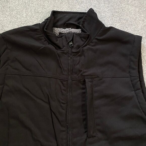 CAT Caterpillar Sherpa Lined Canvas Vest Adult Large L Black Outdoor Workwear - Picture 2 of 16